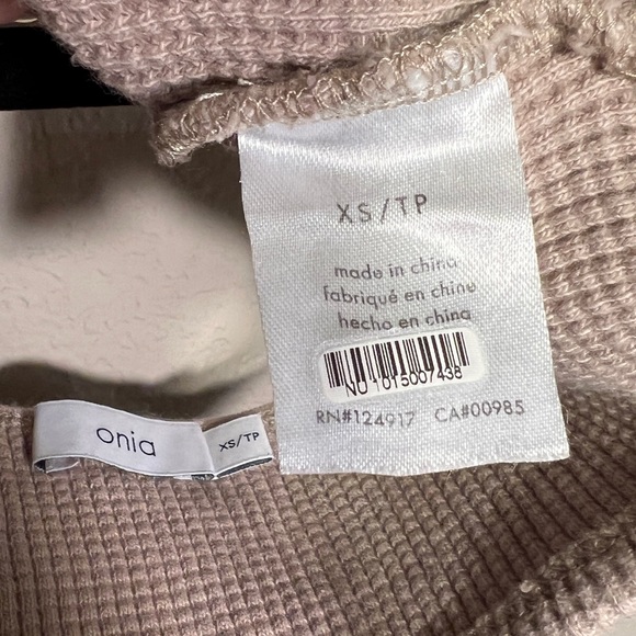 Onia By ANTHROPOLOGIE | Waffle Knit Bralette Bra Crop Women’s Taupe Tan Cream - Picture 14 of 16